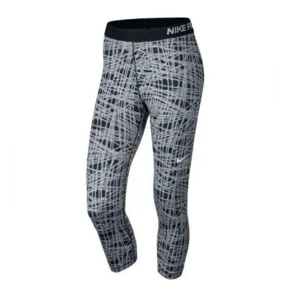 Nike Pro - Women’s Size Medium Cool Tracer Pants 812063-010 Black Grey Leggings.